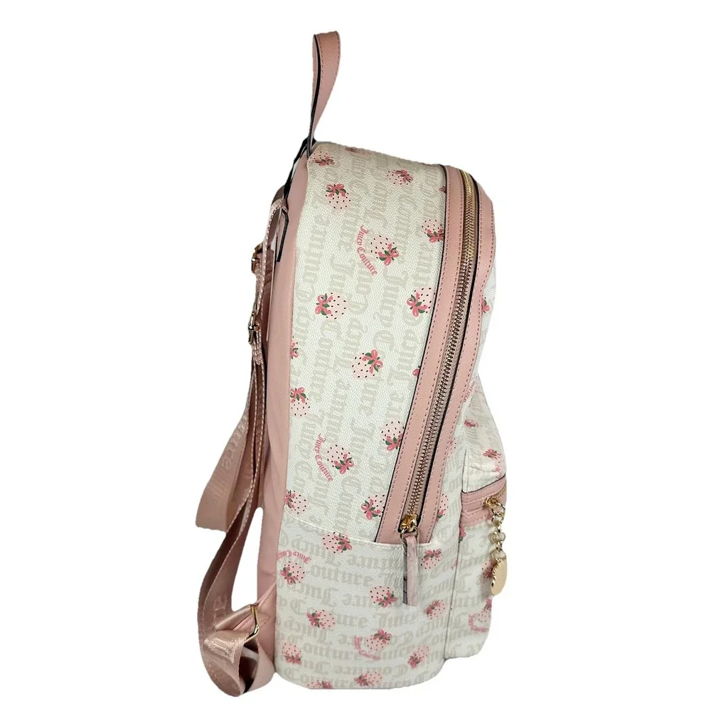 Juicy Couture Large Strawberry Backpack Pink White Berry Sweet Bag NWT Y2K